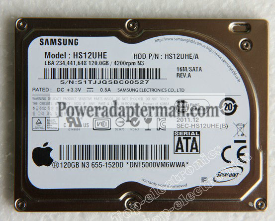 1.8"SAMSUNG HS12UHE 120GB HDD For APPLE MACBOOK AIR 2008 A1304